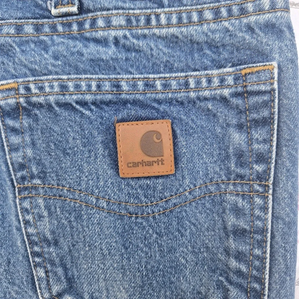 Carhartt Relaxed Fit Blue Denim Jeans Mens 42x30 Workwear B480 DVB Mexico
